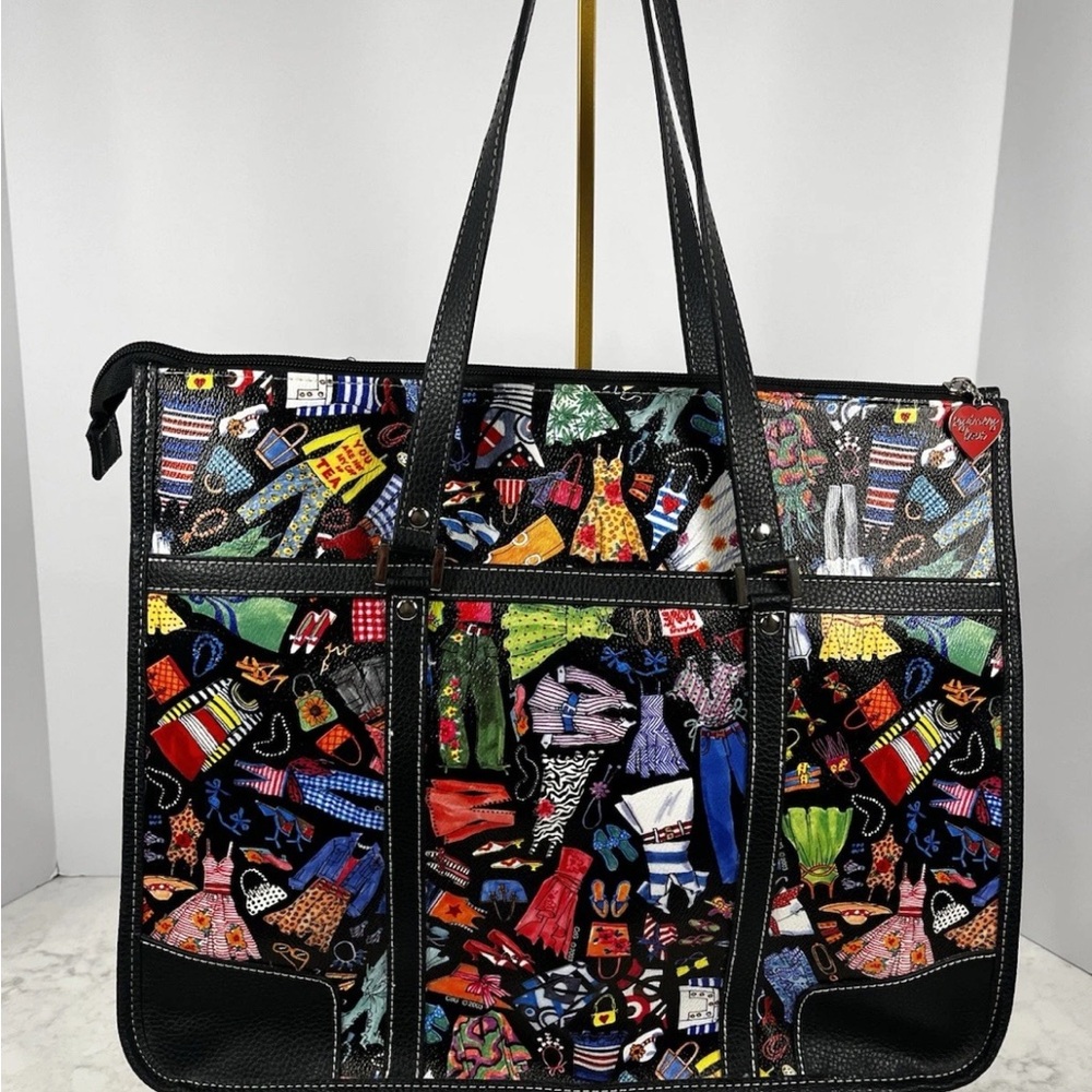 Sydney Love 2003 Tote Bag. Colorful Print Of Various Clothing EUC ! Fun